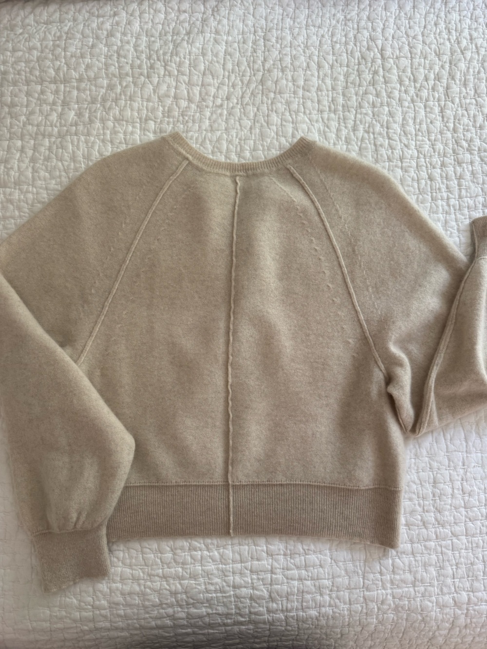 Free People Porta Cashmere Henley Sweater | Pearl - Picture 3 of 5